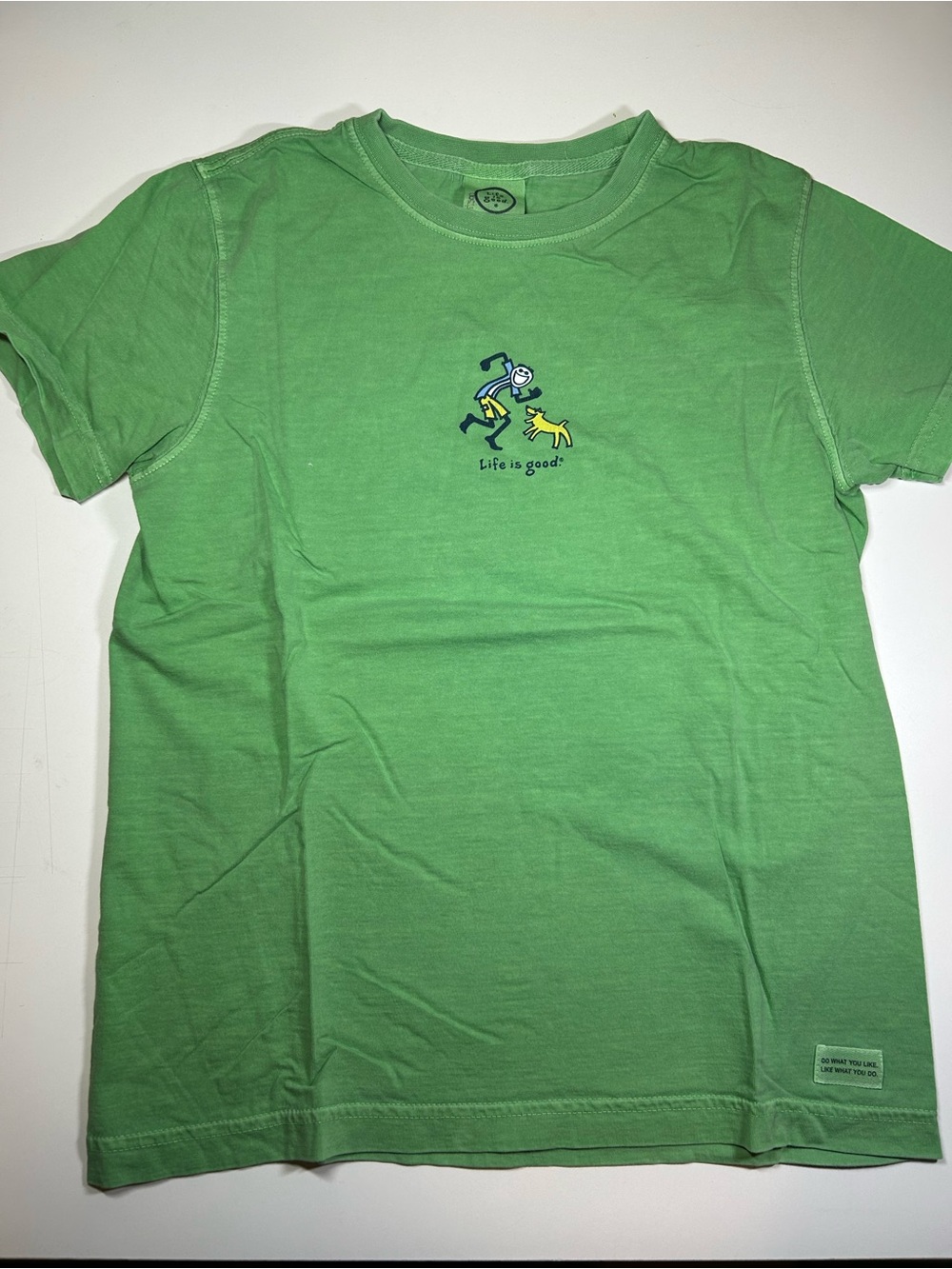 Life Is Good Women's Small Short Sleeved T Shirt Happy Jake Yellow Dog LIG - Picture 3 of 11